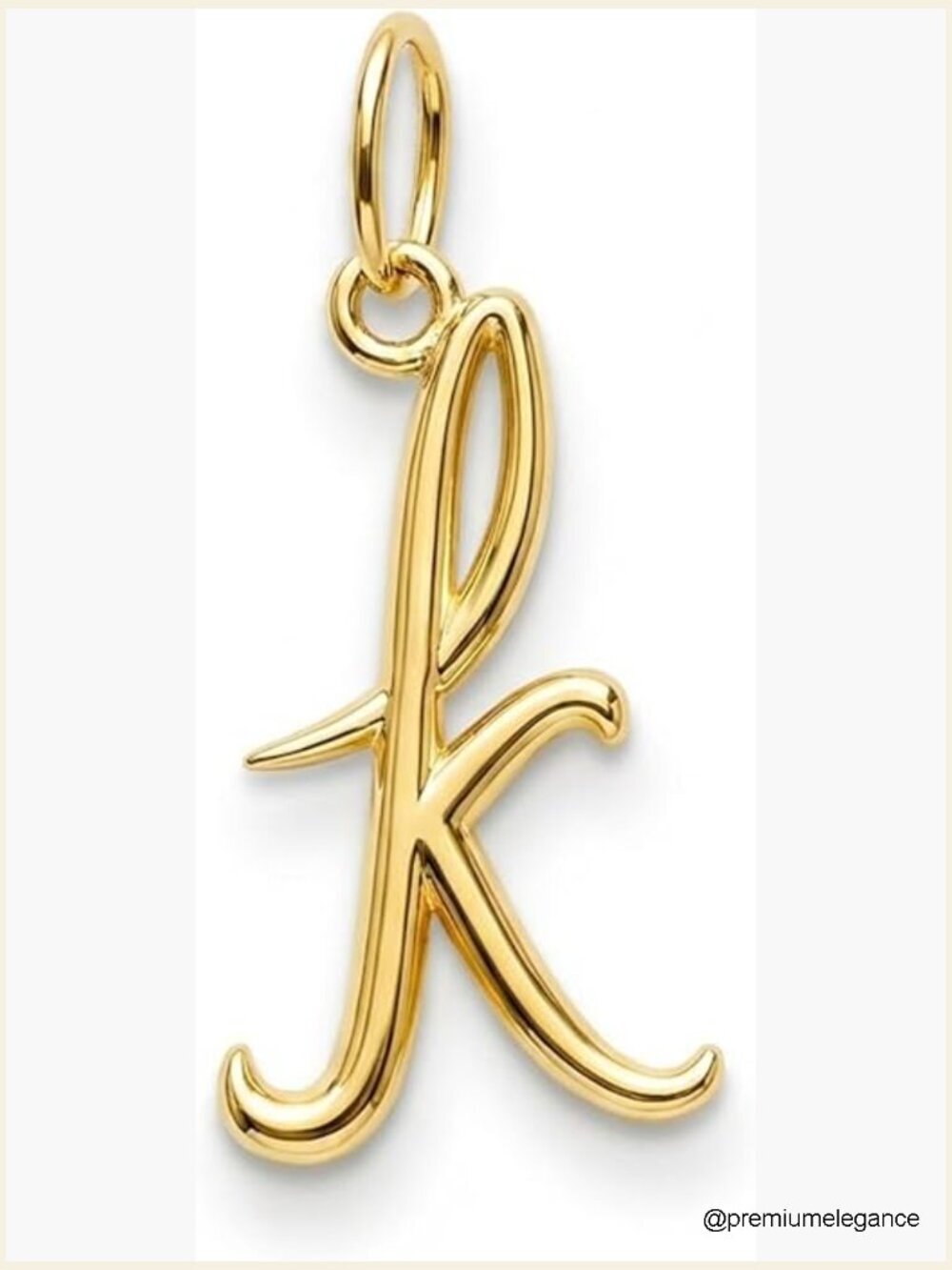 Gold Initial Letter Charm Pendant for Women Necklace
